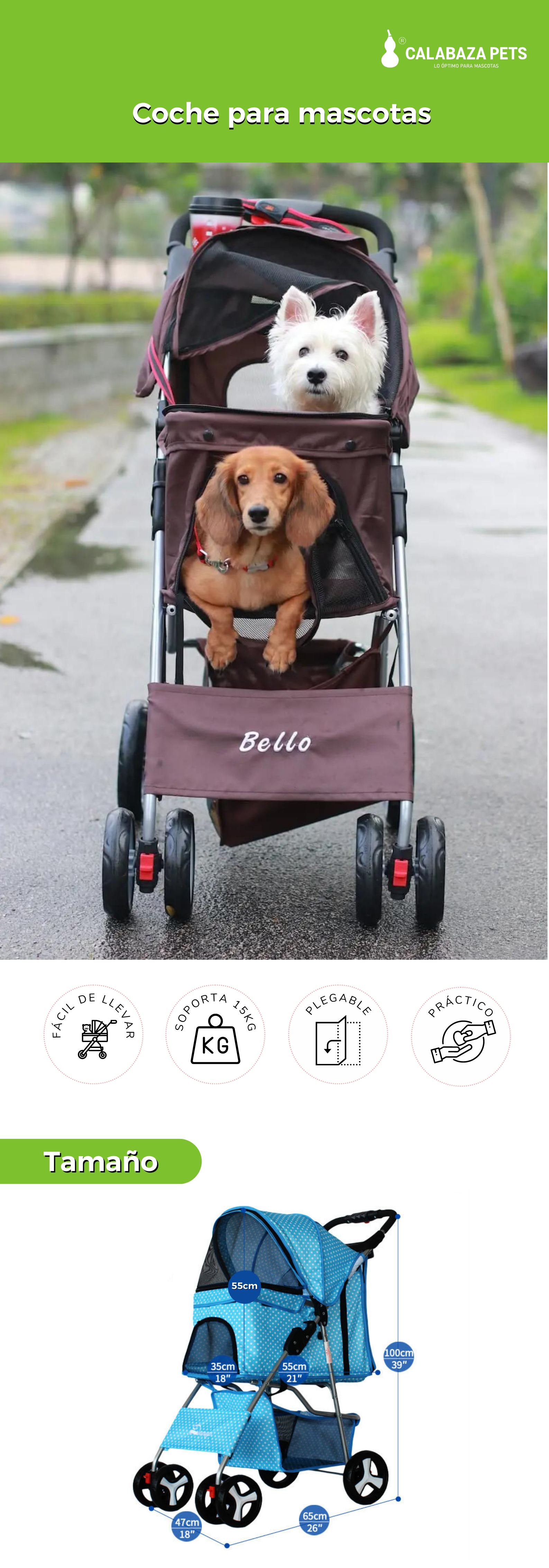 Coche para mascotas